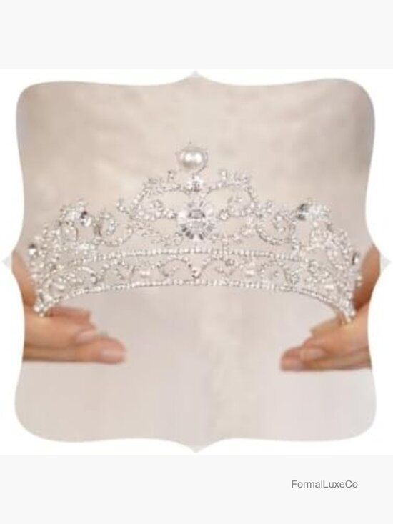 Crystal Pearl Tiara Crown Headband for Wedding Prom Birthday Cosplay main image 4